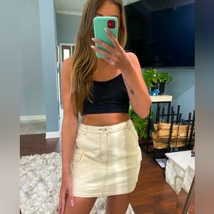 Vici cream mini skirt